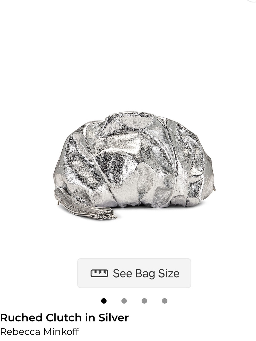 Rebecca Minkoff Ruched Clutch in Silver